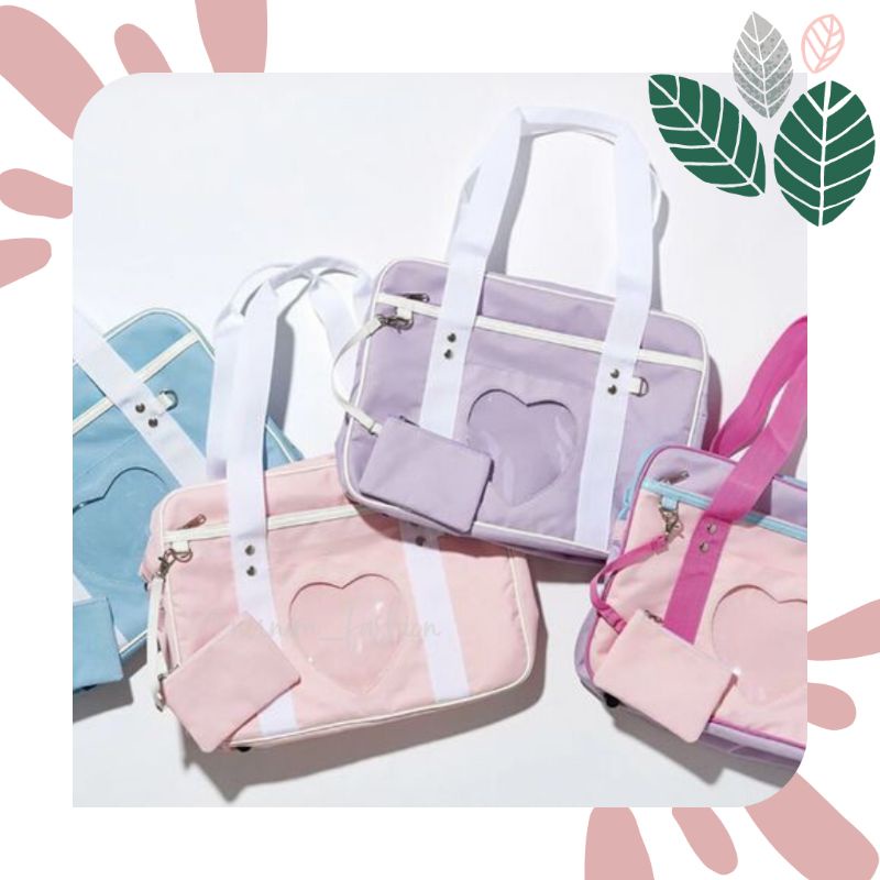 D0824 - heart japanese school bag tas sekolah jepang tas cosplay love