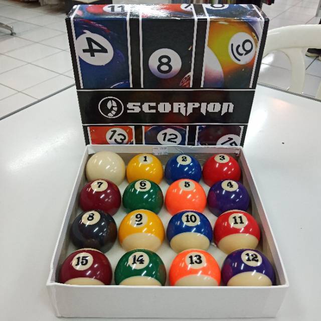 BOLA BILLIARD BILIAR BILYAR BILLIAR BILIARD Scorpion  2 1/4 BESAR + GACO 1 SET