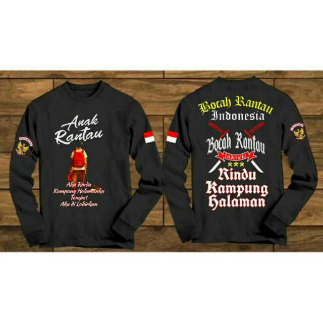 Kaos/T-shirt anak rantau rindu kampung halaman lengan panjang