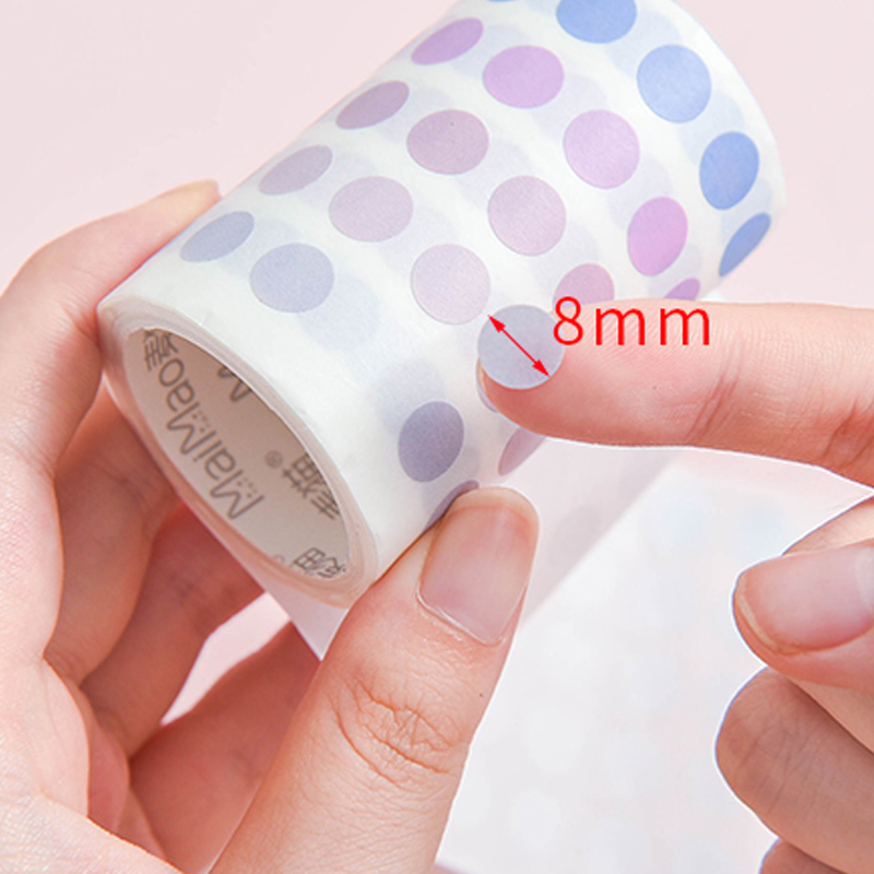 Washi Tape Morandi Colored Polka Dot Handbook Decoration Japanese Paper Stickers Photo Memo Fixed Stickers