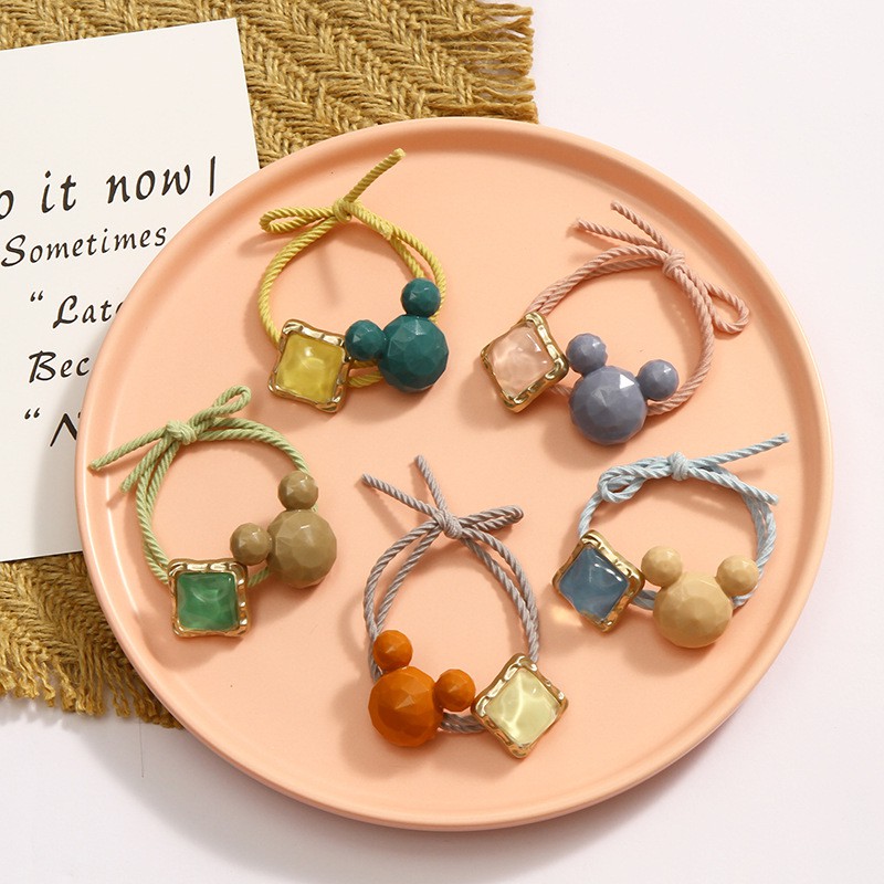 IKATAN RAMBUT KOREA IMPORT / IKAT RAMBUT KARET MOTIF KOREA STYLE / AKSESORIS RAMBUT KOREA / KARET GELANG RAMBUT-I.R - #10 RANDOM