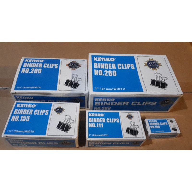 

BINDER CLIPS KENKO NO. 105, 111, 155, 200 & 260