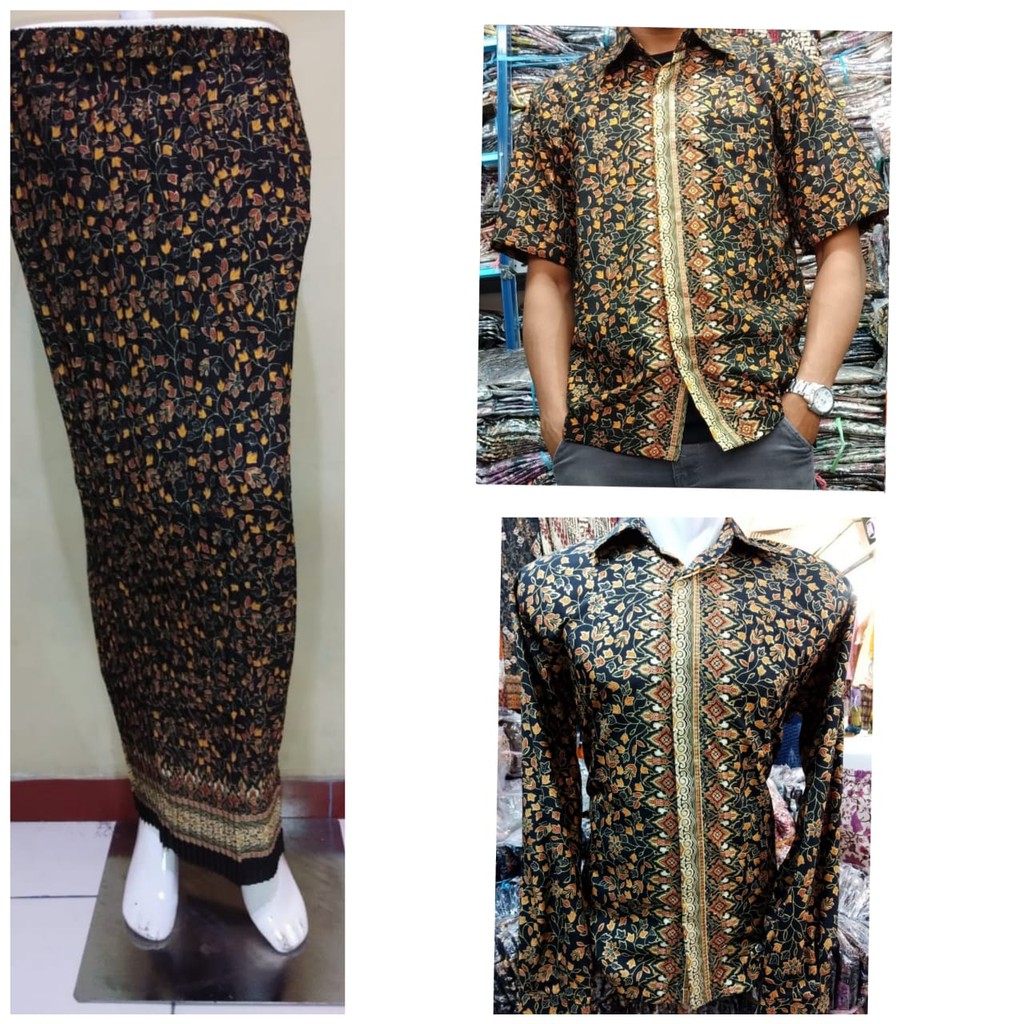 PROMO SET COUPLE BATIK HITAM / SET COUPLE KEMEJA BATIK HITAM