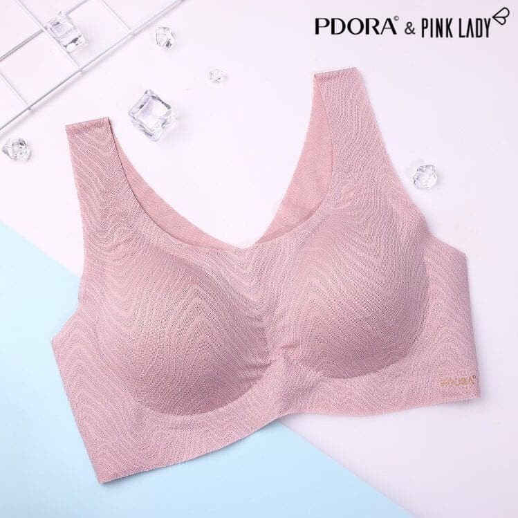 Pdora bra kesehatan / bra sport pink tali lebar renda - PINK &amp; UNGU