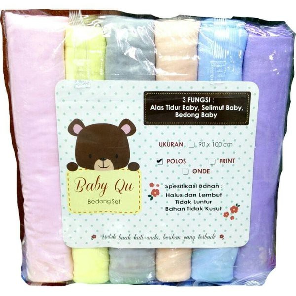Bedong Rainbow Polos Warna Baby Qu