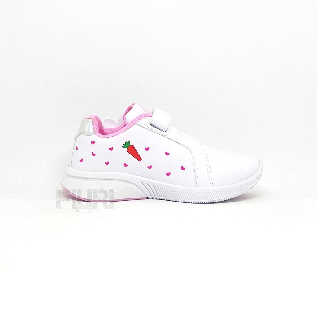 FIURI - ANDO ORIGINAL - CUTE BUNNY PEREKAT 29-32 PUTIH PINK - SEPATU SNEAKERS KANVAS SOL KARET ANAK KECIL PEREMPUAN  - SEPATU KELINCI KETS LUCU FASHION TRENDY - SEPATU SEKOLAH PAUD TK KRETEKAN PEREKAT CEWEK MURAH PROMO DISKON BONUS KAOS KAKI