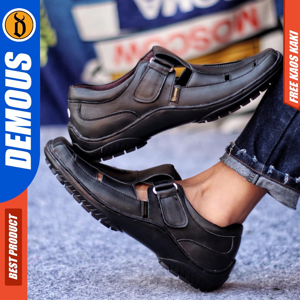 DEMOUS DRAKEN Sepatu Kasual Slip On Kulit Asli Casual Kerja