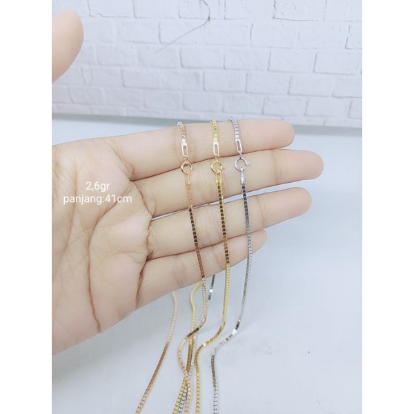 Kalung milano ice dewasa S925 / perhiasan perak 925 berlapis emas