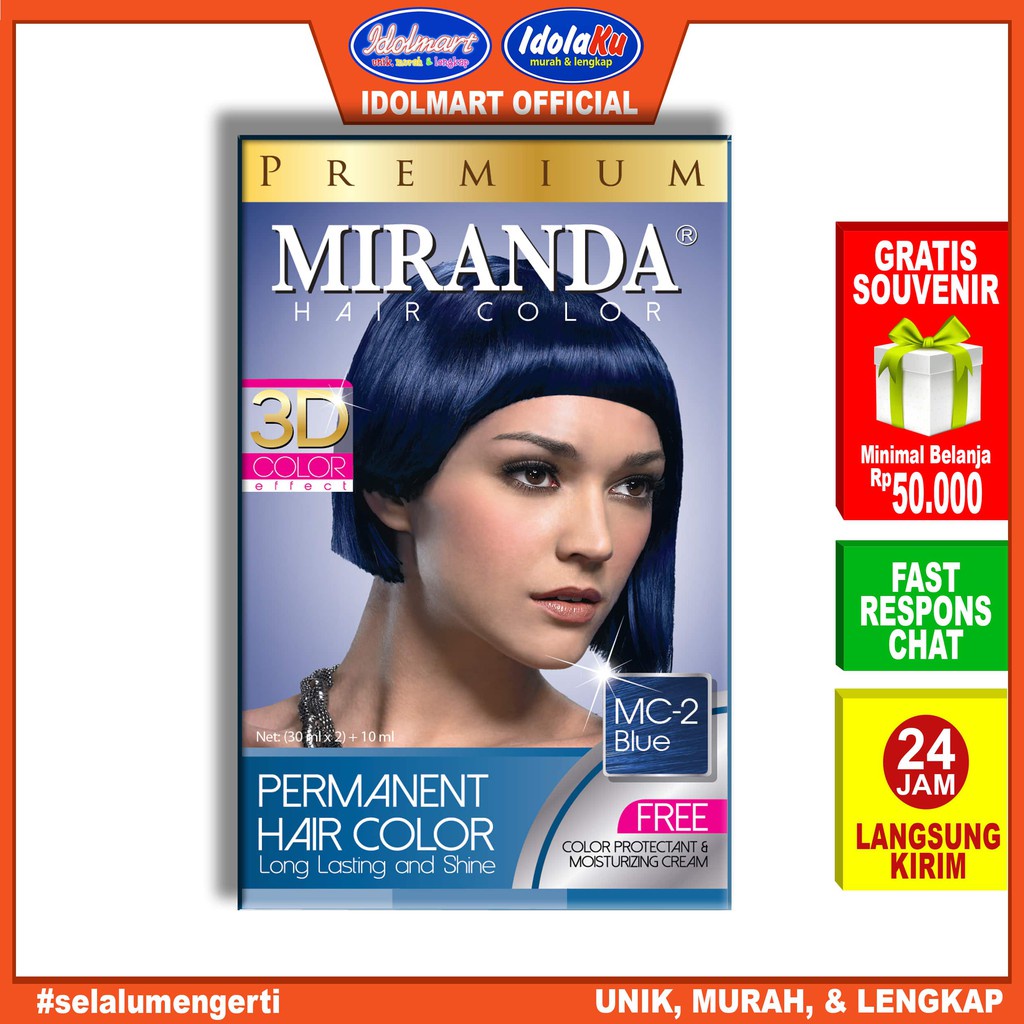 IDOLAKU Miranda Hair Color (Cat Rambut Permanen) MC2 Blue 30ml