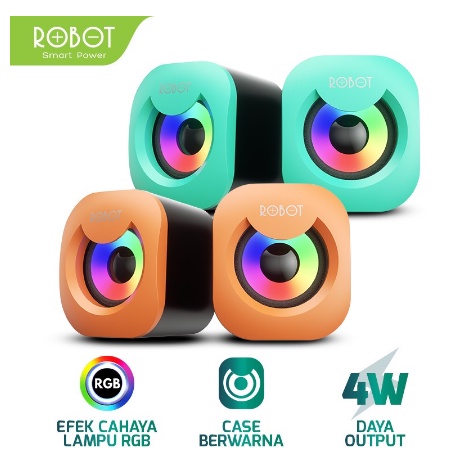 ITSTORE ROBOT Speaker RS180 E- Multimedia Portable Speaker Music Mini for Gaming Computer Laptop usb Garansi Original Resmi