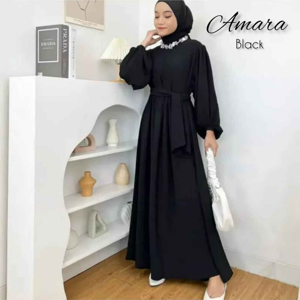 Amara Dress Baju Wanita Gamis Crinkle Airflow Dress Kondangan Baju Muslim Gamis Pesta Mewah Elegan