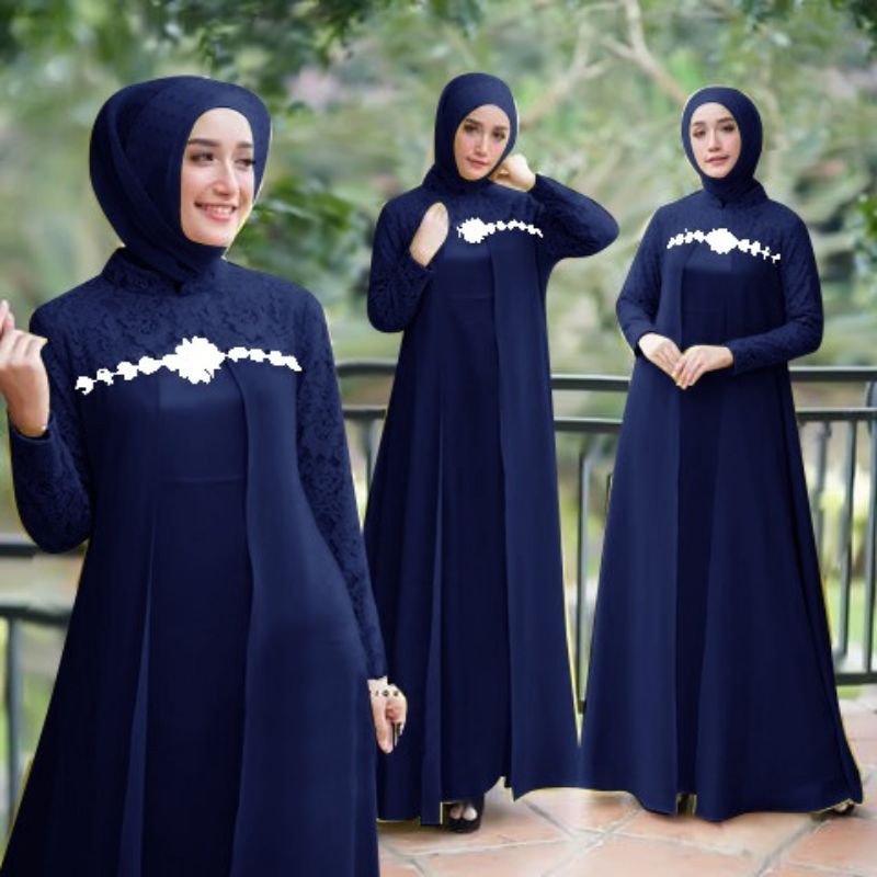 MAXY ROSILIA FASHION PAKAIAN WANITA DRESS GAMIS MAXI BRUKAT BALOTELLI CTHM