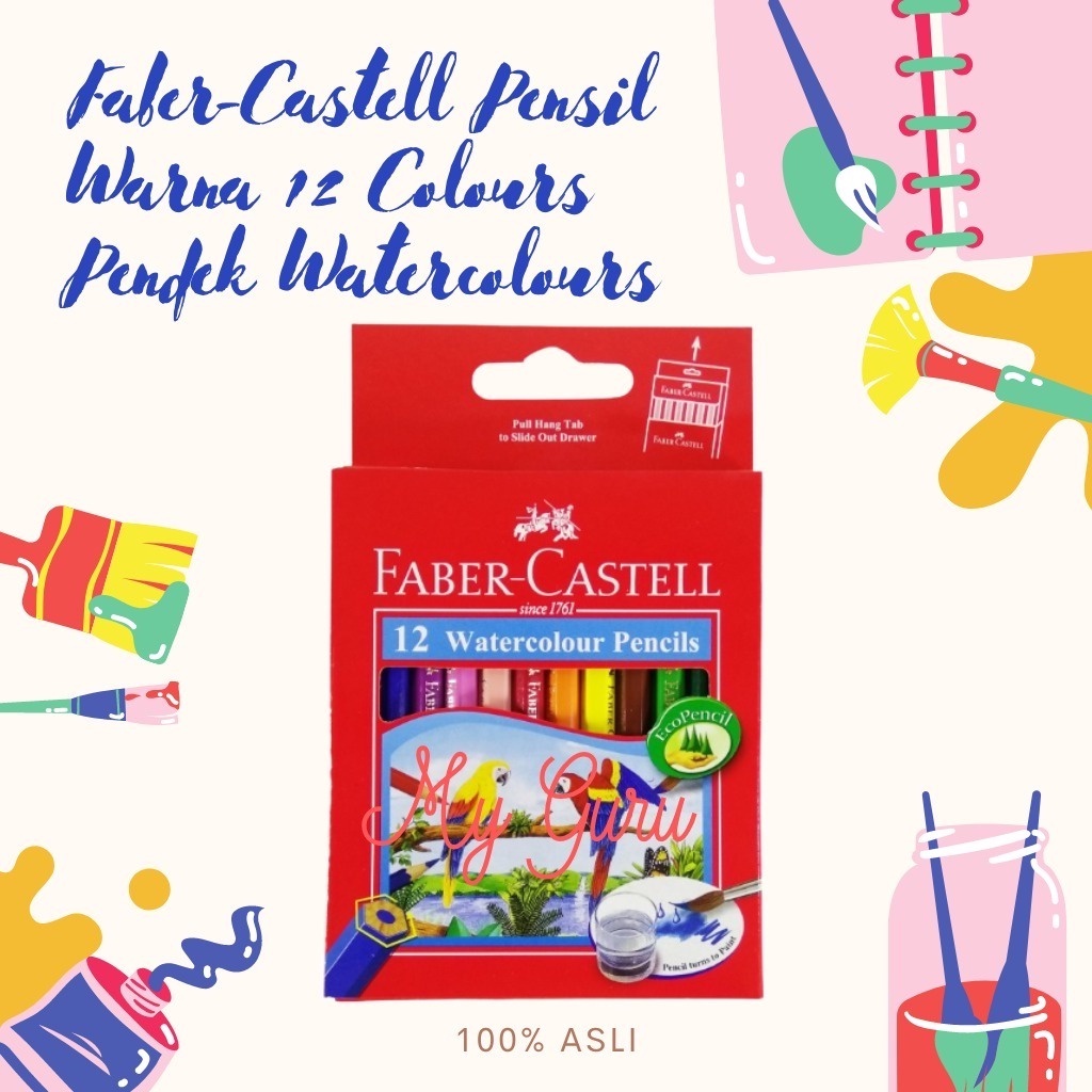 

[SET] PENSIL WARNA FABER CASTELL WATERCOLOUR 12 WARNA PENDEK