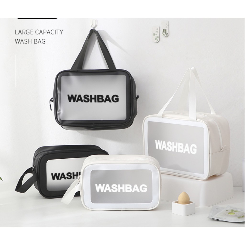 Dompet Kosmetik Transparan Washbag Toiletry Waterproof pouch Makeup Transparant Travel