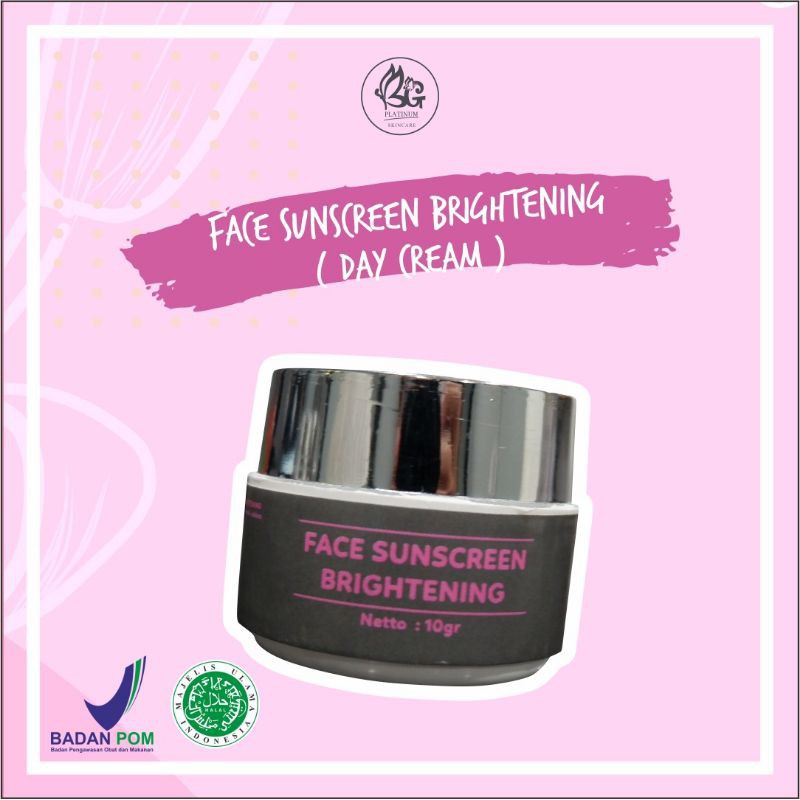 CREAM BG PLATINUM ECER SIANG ( FACE SUNSCREEN BRIGHTENING )