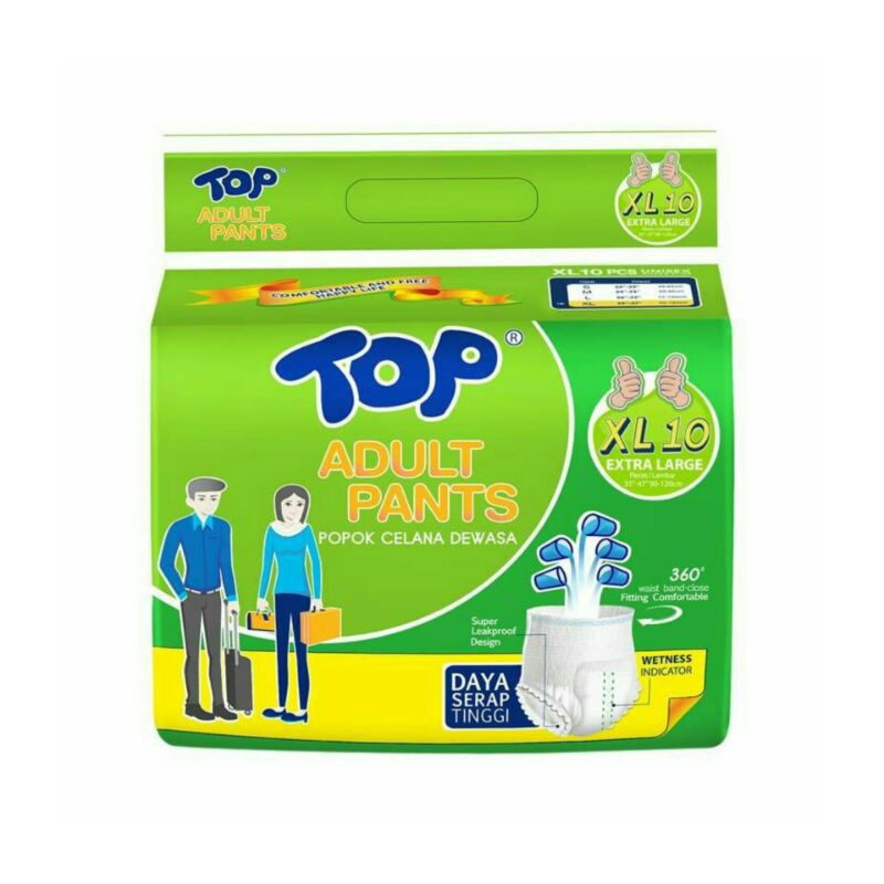 TOP ADULT PANTS XL 10 POPOK CELANA DIAPERS DEWASA ADULT DIAPERS