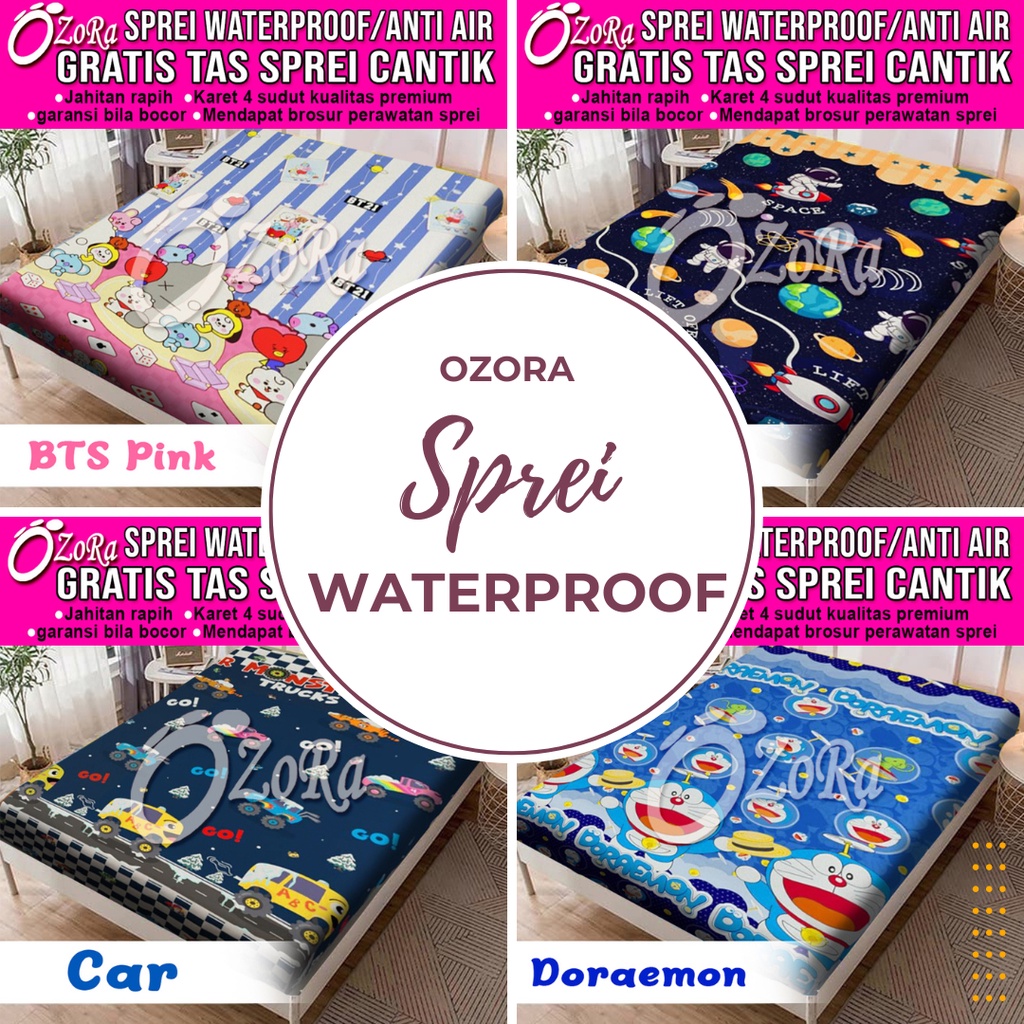 TERMURAH sprei waterproof 180x200 160x200 120x200 seprei motif karakter kartun halus