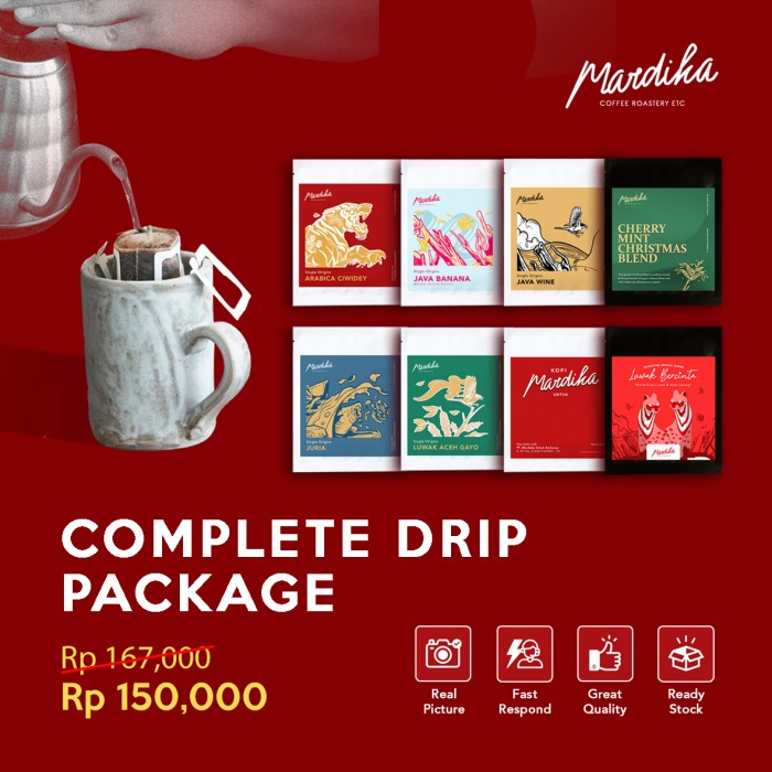 

PAKET DRIP KOPI INDONESIA (8 pcs) - Mardika Coffee