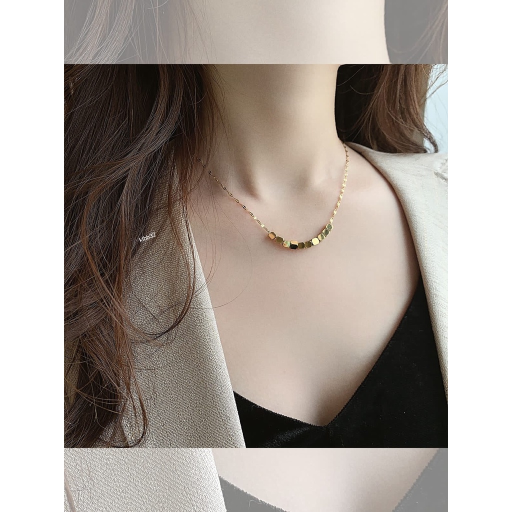 COD! kalung titanium wanita kotak variasi anti karat import