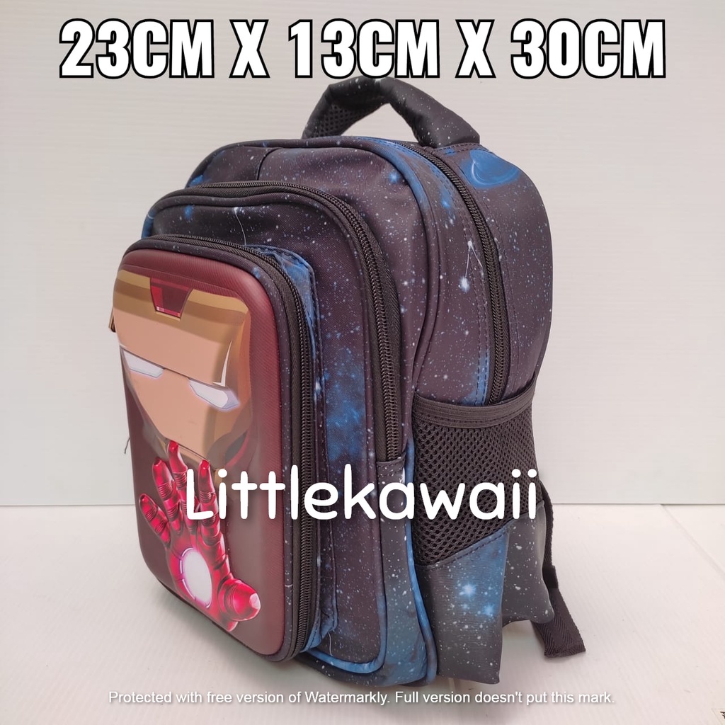 LK/Tas Ransel Sekolah Hardcase Frozen Unicorn Avengers Superhero TK PAUD Mix Import