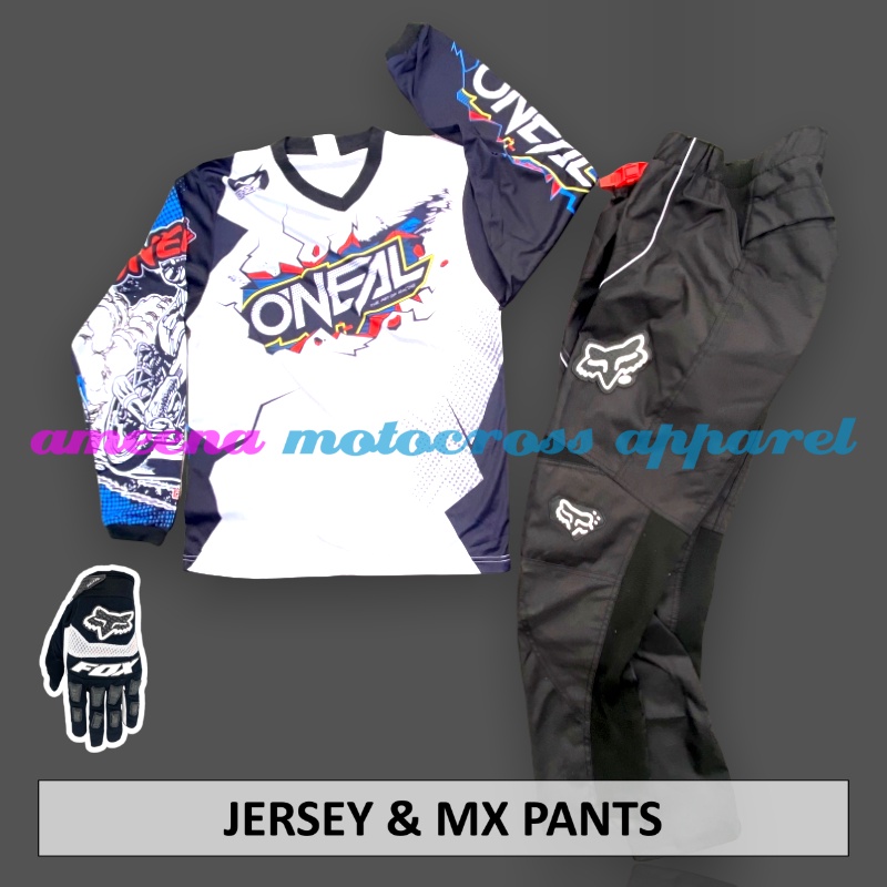 Jerseyset - Jersey set Trail - Jersey &amp; Celana Motocross - Jersey Trabas - Jersey Stelan MX Cross - Satu Set Jersey &amp; Celana - Jersey Lokal - Celana Cordura -  ONCT0901-F49