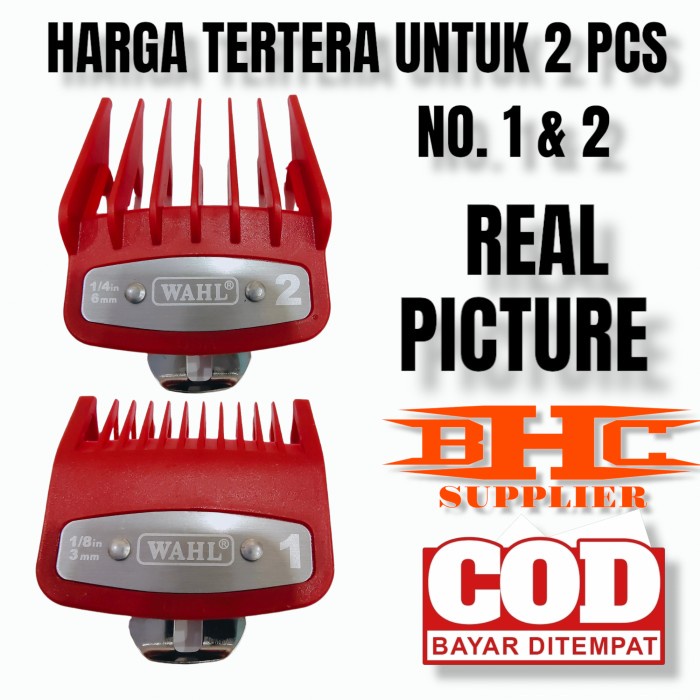 Sepatu Ukuran Clipper Wahl No. 1 & 2 Tapak Jarak Ukuran Sisir Wahl Pla