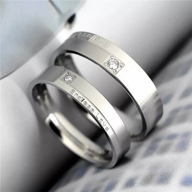 [JB011] Cincin Couple Titanium Original 100% Anti Pudar (GRATIS BOX)