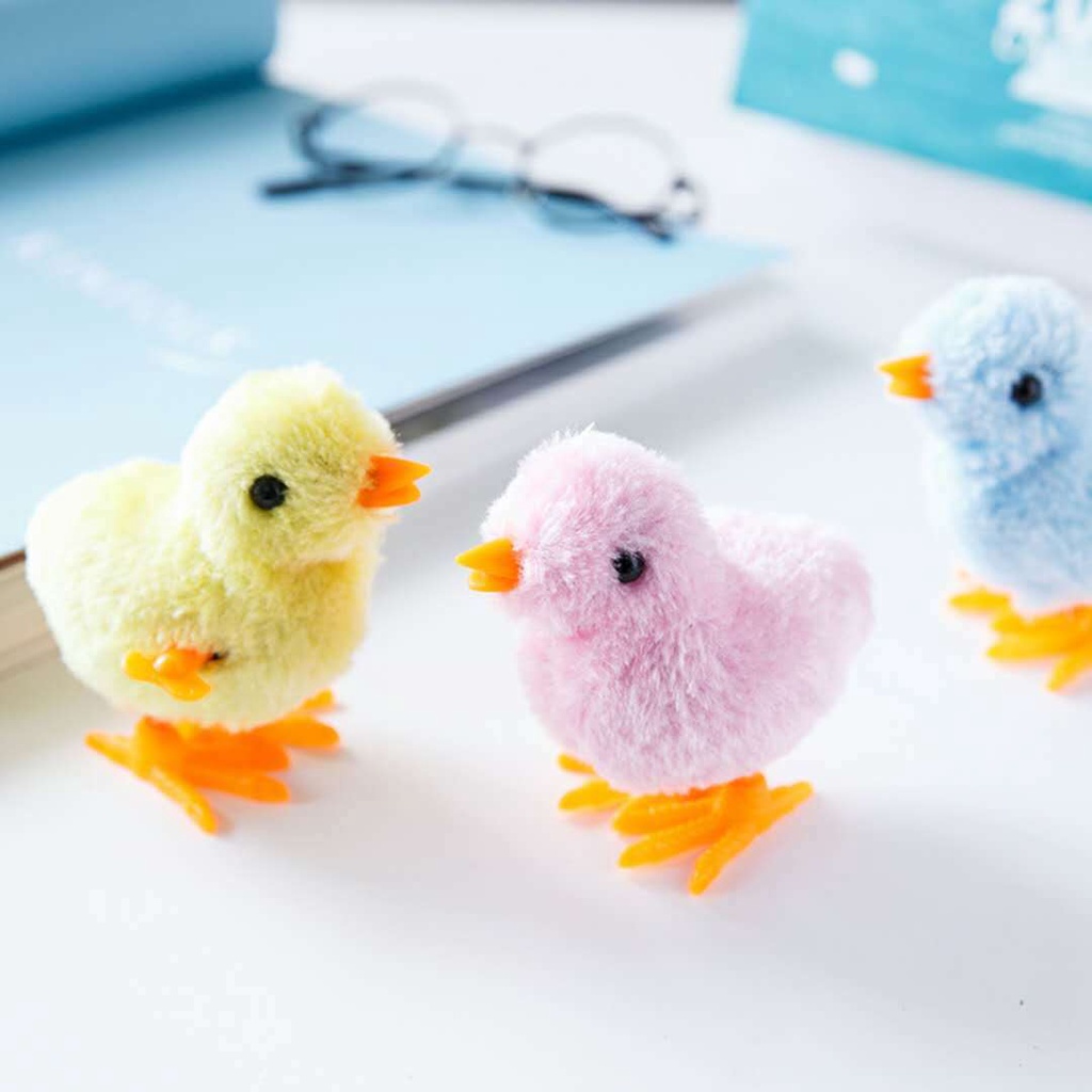 Tik Tok Mainan Anak Ayam Kuning Mini Bahan Plush Model Putar / Clockwork