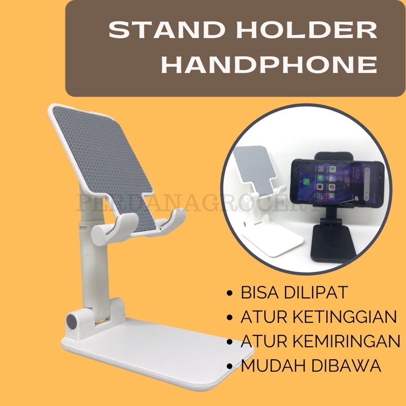 STAND HOLDER HP POCKET SIZE BISA DILIPAT DIATUR KETINGGIAN/KEMIRINGAN