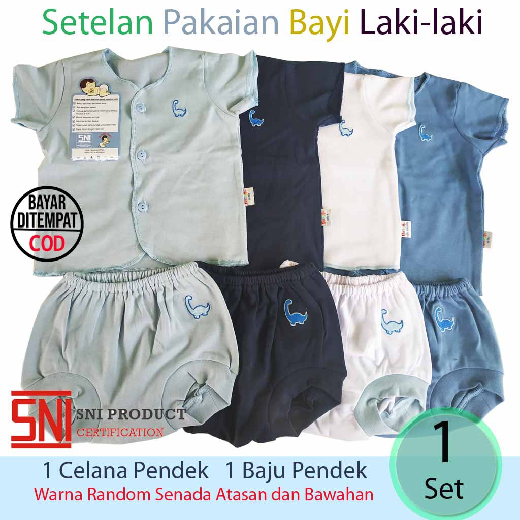 Setelan Pendek Bayi Laki-laki Baju Celana Bayi Baru Lahir Newborn Gift Set Baby Boy Kado BabyHai