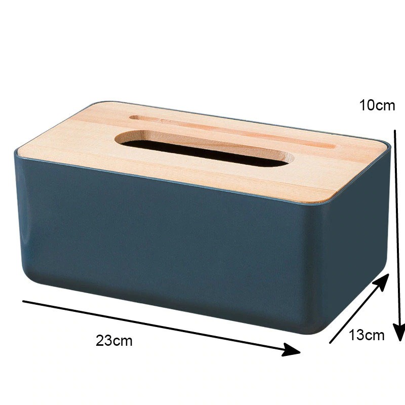 Kotak Tisu Panjang Tissue Tebal Kayu Solid Wooden Tissue Box Biru Kuning Hitam Merah Modern Dengan holder Handphone Smartphone