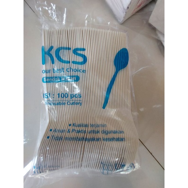 (100pcs)SENDOK MAKAN PLASTIK PUTIH |ISI 100 pcs