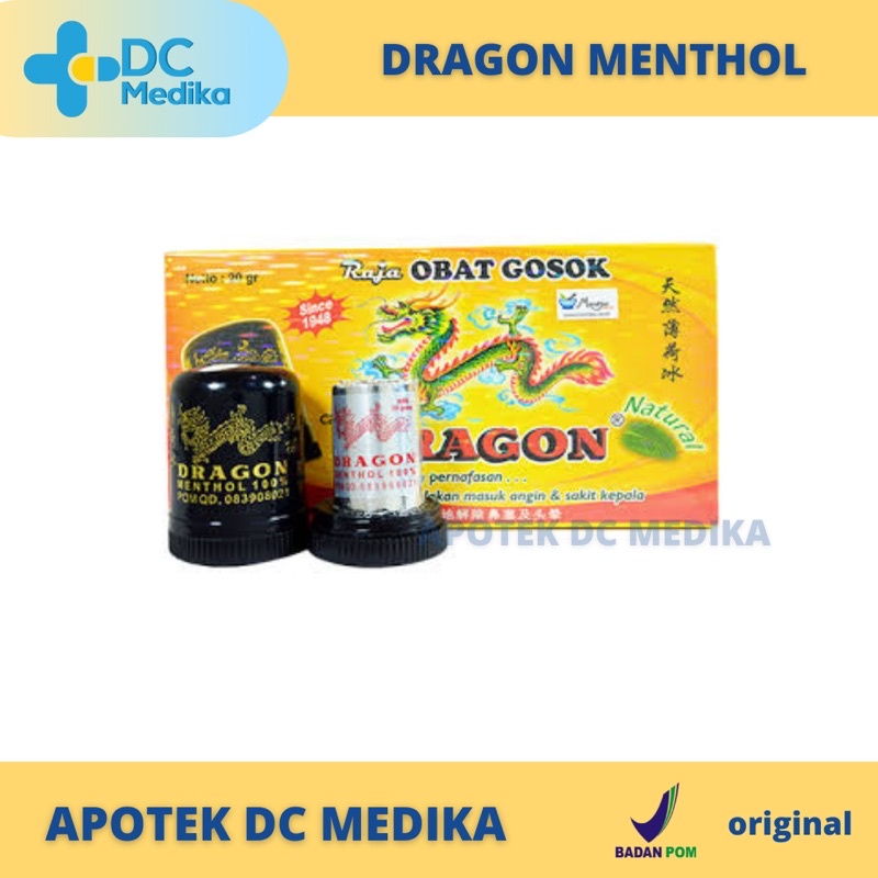 Dragon menthol obat gosok dan hirup / Obat flu hirup /Obat pusing gosok / Balsem / Obat Mual gosok