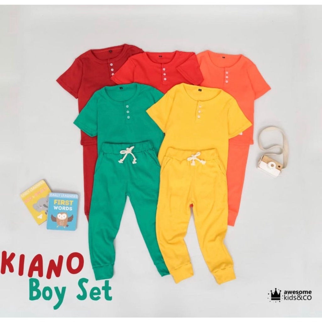 PROMO SETELAN KIANO PANJANG KIDS 1-6 TAHUN SETELAN ANAK POLOS SETELAN UNISEX TERLARIS BAJU ANAK