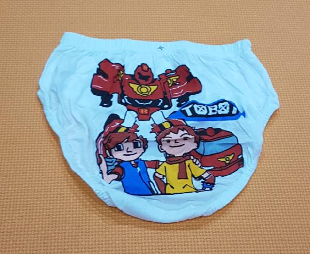 6 pc Celana dalam anak laki gambar dasar putih