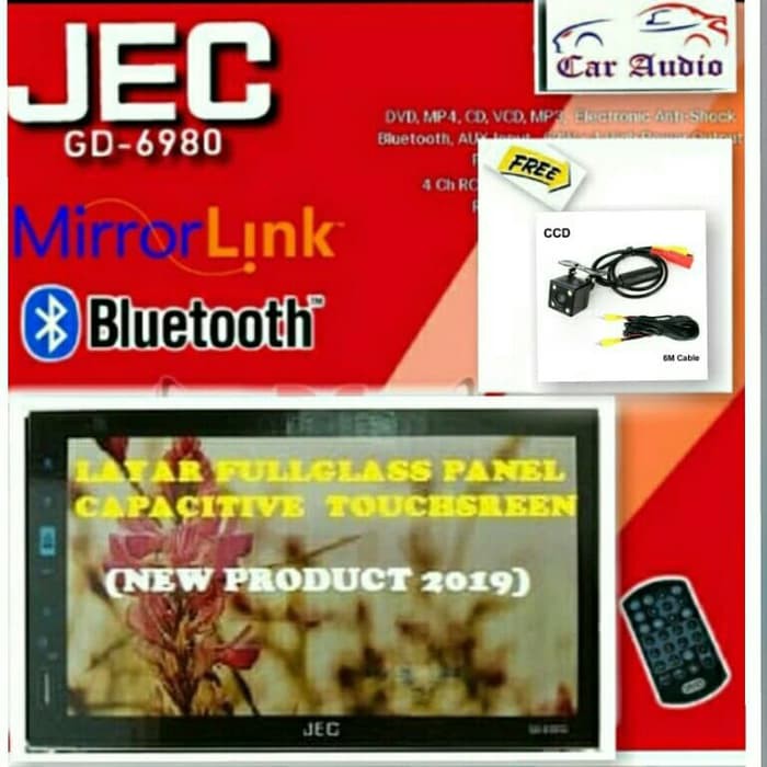 Produk TOP  Tv mobil Avanza Xenia Double din JEC GD 6980 BONUS KAMERA PARKIR DF01