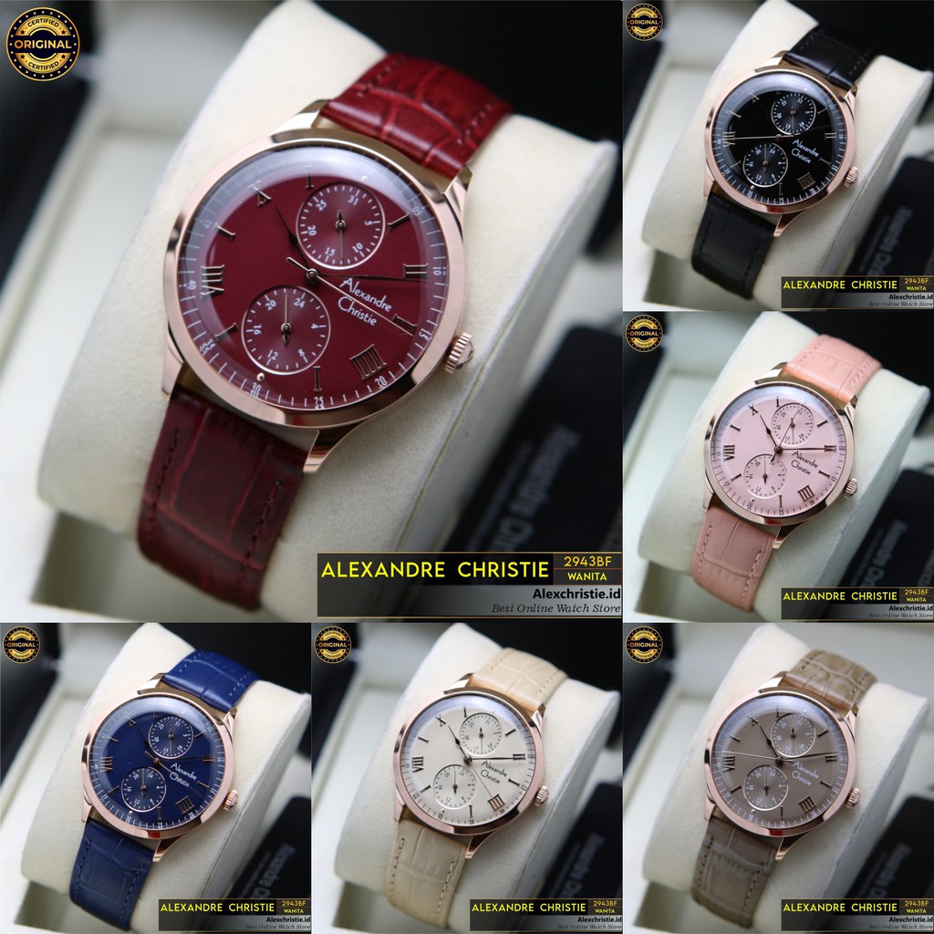Jam Alexander Christie Wanita Terbaru Juni 2021 Seri 2943BF Rosegold Original - Cantik Casual Elegan