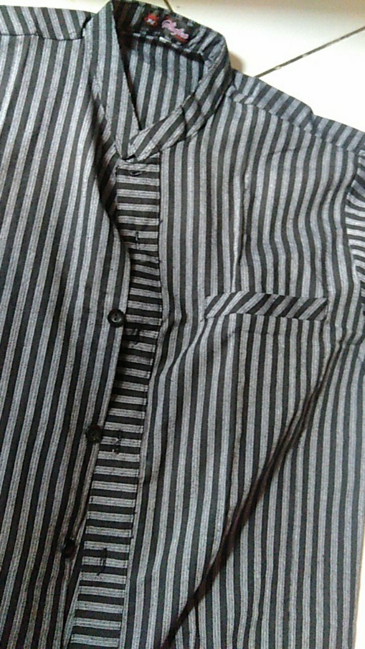 Hem Lurik Atbm.warna.m L Xl Ld 108 110 112.kancing Depan.kerah Koko.batik Pekalongan