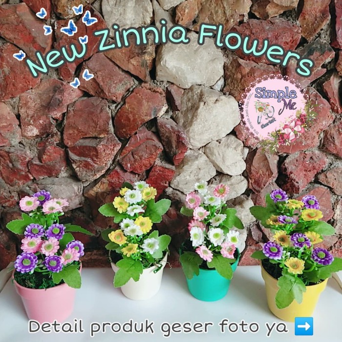 Dijual Dekorasi Ruangan Bunga Zinnia Mini Bunga Plastik terbaik
