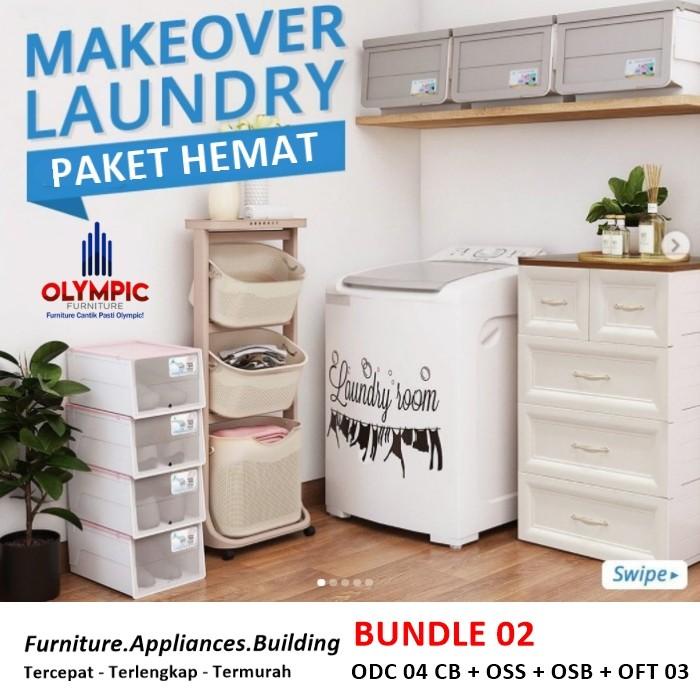 Laci | Laundry Box - Lemari Kabinet - Rak Sepatu - Olymplast Bundle 2