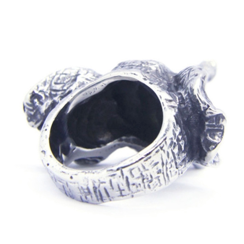 Cincin Stainless Steel 316L Motif Gajah Warna Gold / Silver untuk Pria