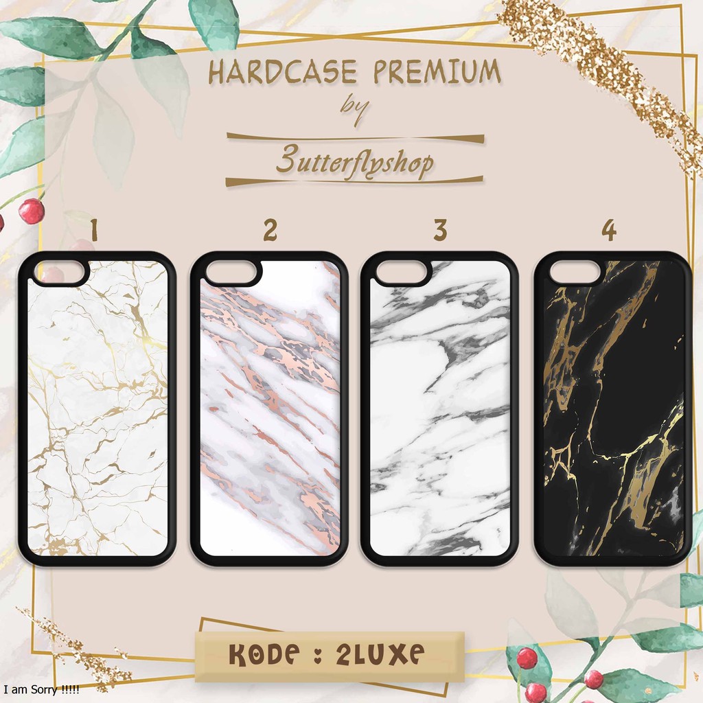 [HARDCASE] Lux marble white n black casing case Oppo Vivo Realme Redmi Xiaomi Samsung Iphone