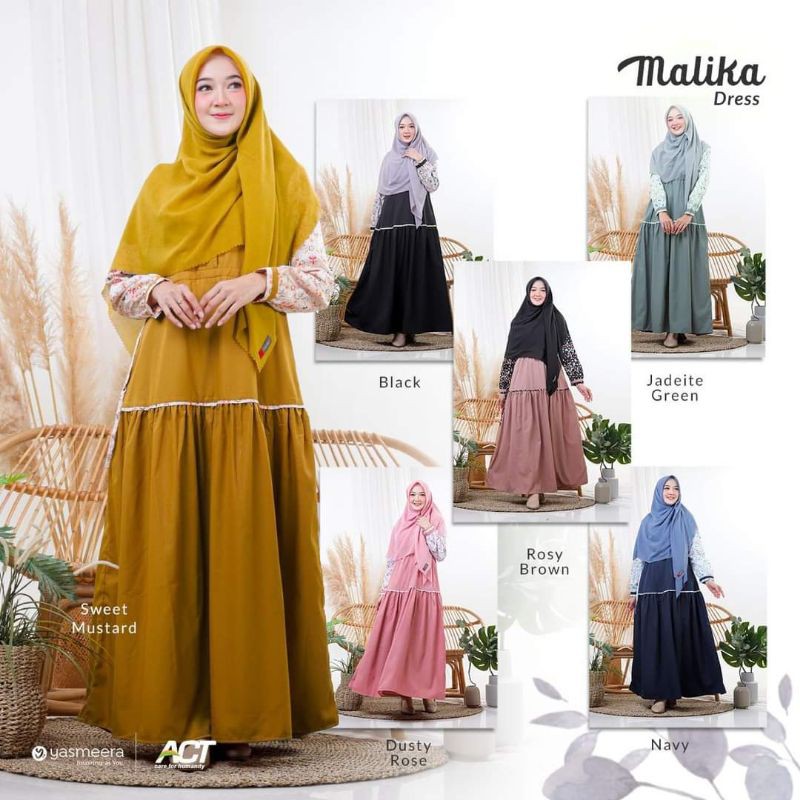 Bisa Cod Yasmeera Best Seller Malika Dress By Yasmeera Gamis Toyobo Katjep Gamis Busui Syari Shopee Indonesia