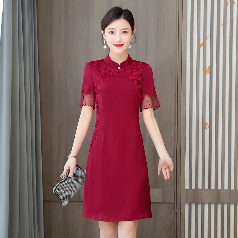 Improved cheongsam original new Tang style women's dress Chinese style wedding banquet dress wedding