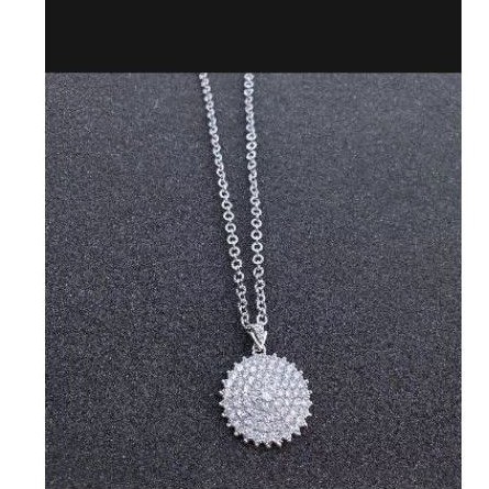 kalung set liontin mata full silver perhiasan wanita titanium