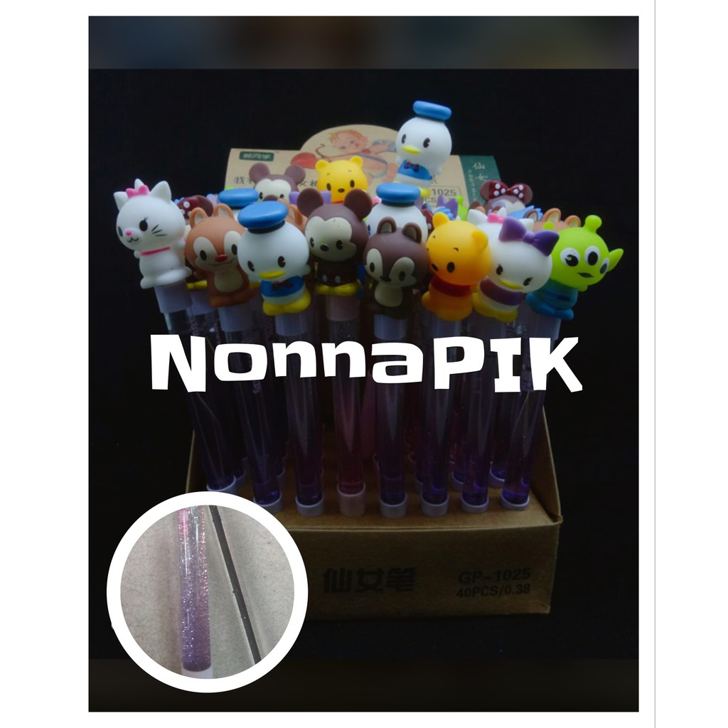 

Topper Pulpen Gel Pasir Air Glitter Crystal Motif Disney Tsum Tsum