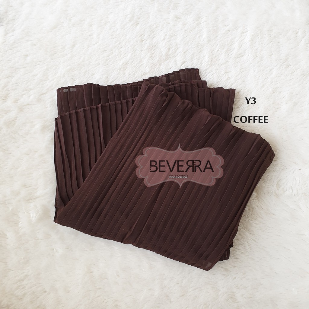HIJAB PASHMINA PASMINA PHASMINA PLISKET PLEATED SHAWL HEAVY CHIFFON CRINKLE CRINCLE PRISKET - A30-Y3 - COFEE