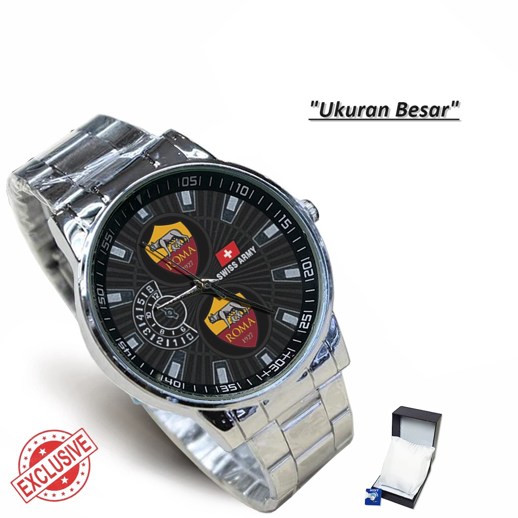 Jam Tangan Rantai Couple Logo AS ROMA (Cool)