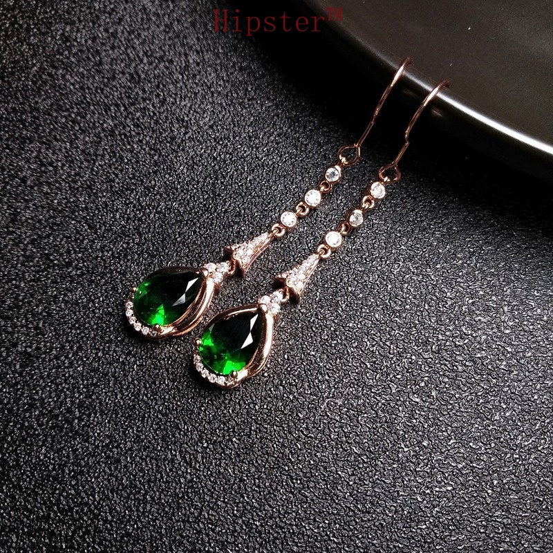 Hot Sale Light Luxury Colored Gems Micro Inlaid with Diamond Crystal Ear Hook