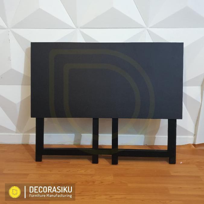 Meja Belajar Lipat Portable Kaki Hitam 80Cm- Meja Kayu - Meja Kerja- S - Hitam Deanayolistore